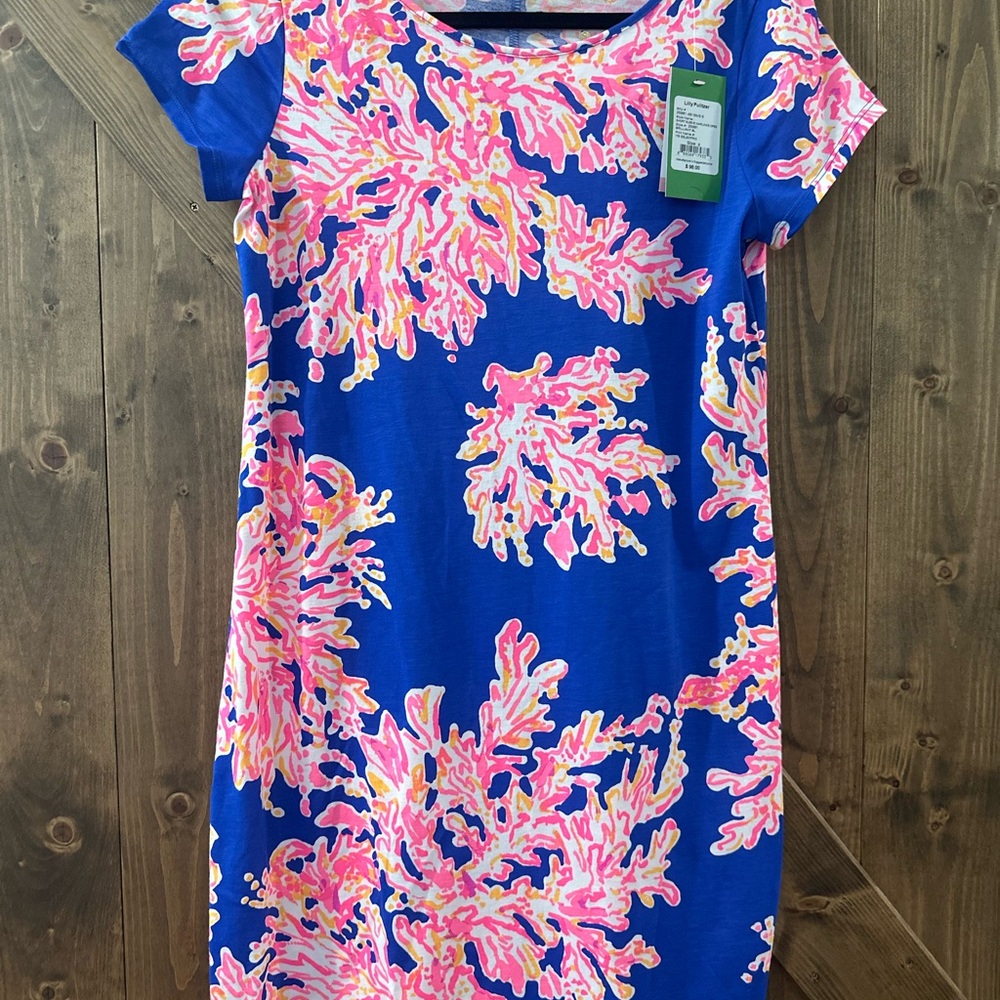 Lilly Pulitzer Blue and Pink Coral Dress